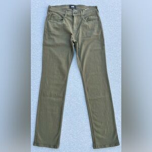 PAIGE Normandie Straight Leg Stretch Olive Jeans Men's Size 32x34 NWOT